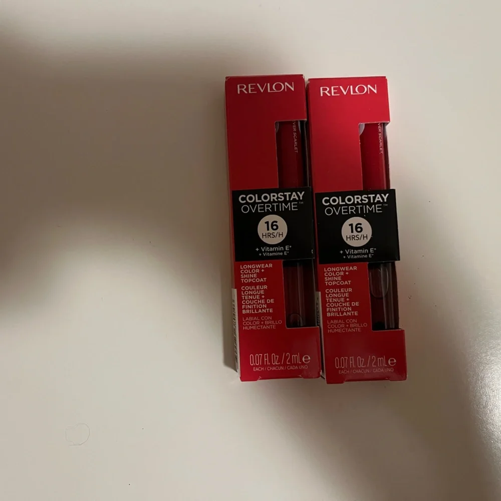 2 Revlon Colorstay Overtime 16 Hour Lipcolor Lipstick 040 Forever Scarlet